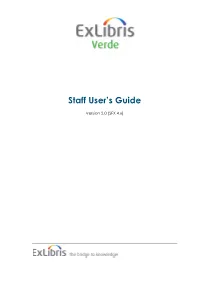 Verde Staff User's Guide