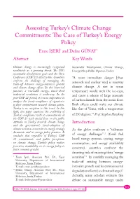 Assessing Turkey's Climate Change Commitments: the Case of Turkey's Energy Policy