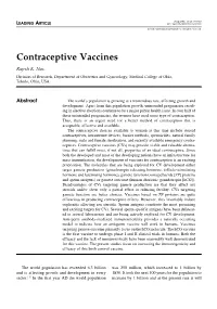 Contraceptive Vaccines Rajesh K