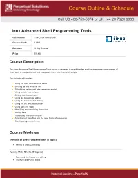 Course Outline & Schedule
