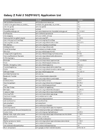 Galaxy Z Fold 2 5G(F916U1) Application List