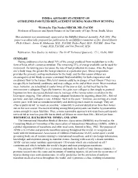 Immda Advisory Statement on Guidelines for Fluid Replacement During Marathon Running