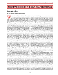 NEW EVIDENCE on the WAR in AFGHANISTAN Introduction