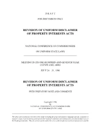 Revision of Uniform Disclaimer of Property Interests Acts