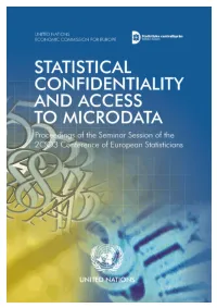 Statistical Confidentiality and Access to Microdata