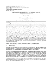THE MANAGEMENT of INTERCOLLEGIATE ATHLETICS at UC BERKELEY: Turning Points and Consequences*