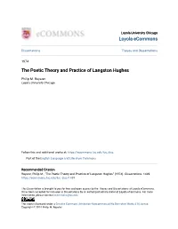 The Poetic Theory and Practice of Langston Hughes