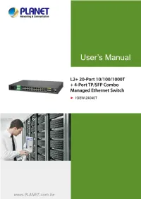 User's Manual Is Accurate; PLANET Disclaims Liability for Any Inaccuracies Or Omissions That May Have Occurred