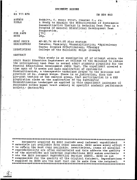 A Study to Examine the Effectiveness of Systematic Desensitization Therapy in Reducing Test Fear in a Program of General Educati