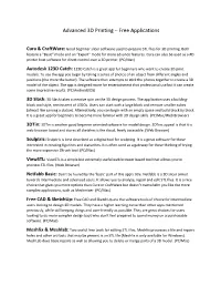 Advanced 3D Printing – Free Applications