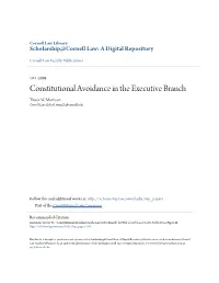Constitutional Avoidance in the Executive Branch Trevor W
