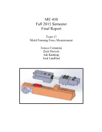 ME 450 Fall 2015 Semester Final Report