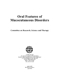 Oral Features of Mucocutaneous Disorders
