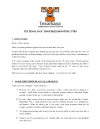 Technology Troubleshooting Tips