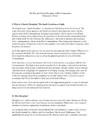 The Ban and Church Discipline in Holy Communion Summary in Theses