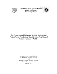 The Properties and Utilization of Soilin the Greening Project for the Ninecritical Districts of the Arid Zone of Central Myanmar ( Part II )