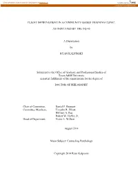 Client Improvement in a Community-Based Training Clinic