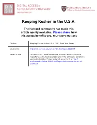 Keeping Kosher in the U.S.A