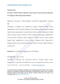 Original Article Detection of TERT Promoter Mutations Using Targeted