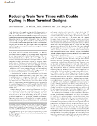 Reducing Train Turn Times with Double Cycling in New Terminal Designs