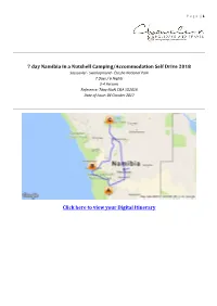 7 Day Namibia in a Nutshell Camping/Accommodation Self