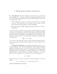 9. the Lie Group–Lie Algebra Correspondence 9.1. the Functor