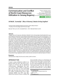 Communication and Conflict of North Coast Resources Utilization in Serang Regency Was Revised Into Constitution No