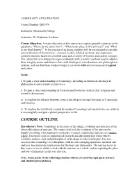 Cosmology and Creation