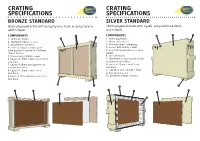 Crating Specifications Crating Specifications