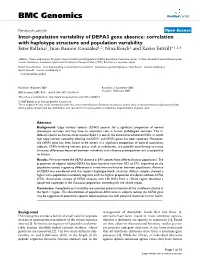 Inter-Population Variability of DEFA3 Gene Absence: Correlation With