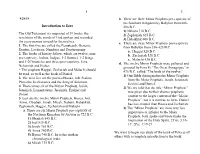 Introduction to Ezra the Old Testament Is Comprised of 39 Books