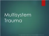 Multisystem Trauma Objectives