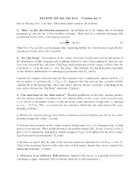 ASTRON 329/429, Fall 2015 – Problem Set 3