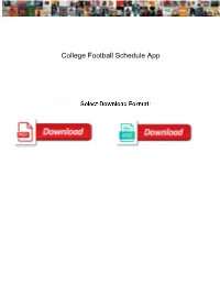 College Football Schedule App