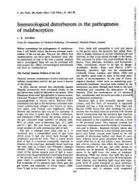 Immunological Disturbances in the Pathogenesis of Malabsorption