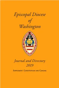 Journal and Directory 2019 Supplement: Constitution and Canons Contents Contents Part I: Directories Diocesan Staff
