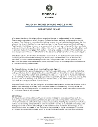 Policy on the Use of Nude Models in Art Department