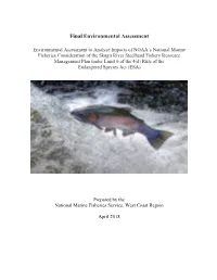 Skagit River Steelhead Fishery Resource Management Plan Under Limit 6 of the 4(D) Rule of the Endangered Species Act (ESA)