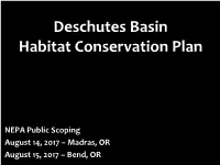 The Deschutes Basin Habitat Conservation Plan (DBHCP)