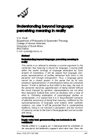 Understanding Beyond Language: Perceiving Meaning in Reality