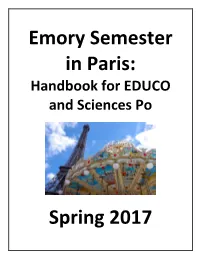 Emory Semester in Paris: Handbook for EDUCO and Sciences Po