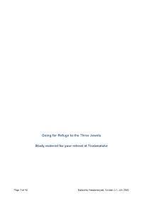 Going for Refuge to the Three Jewels Handbook Version