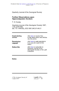 Hyperodapedon Gordoni Further Observations Upon