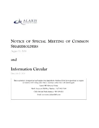 Information Circular / Trust Conversion