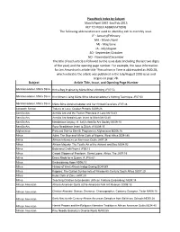 Piecework Index by Subject March/April 1993 -Jan/Feb 2015 KEY to INDEX ABBREVIATIONS the Following Abbreviation Are Used to Identifuy Eah Bi-Monthly Issue