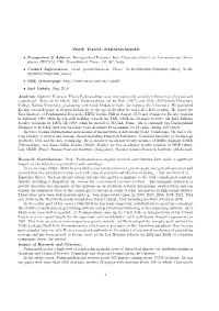 PROF. THANU PADMANABHAN • Designation & Address