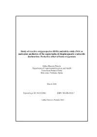 Study of Reactive Oxygen Species (ROS) and Nitric Oxide (NO) As Molecular Mediators of the Sepsis-Induced Diaphragmatic Contractile Dysfunction