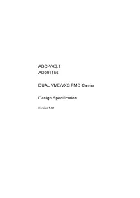 ADC-VXS.0 Design Specification