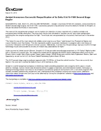 Aerojet Announces Successful Requalification of Its Delta II AJ10-118K Second Stage Engine