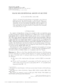 Black Box Exceptional Groups of Lie Type